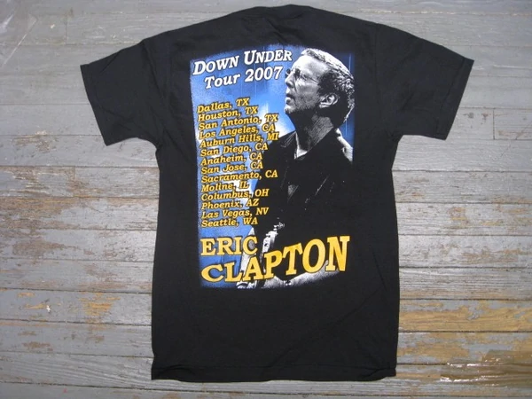 ERIC CLAPTON - Down Under Tour- 2007 - Two Sided Printed T-Shirt